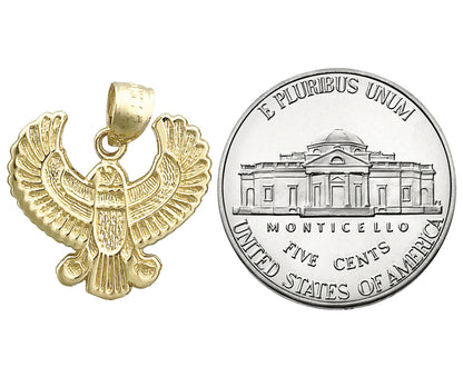 14K Gold Phoenix Bird Pendant