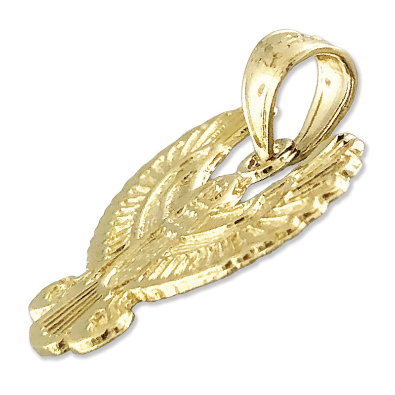 14K Gold Phoenix Bird Pendant