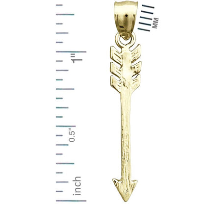 14K Gold Native American Indian Arrow Pendant