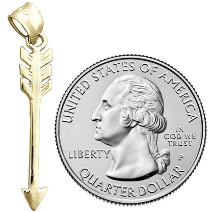 14K Gold Native American Indian Arrow Pendant