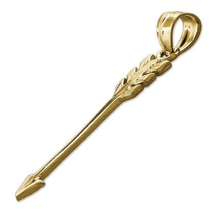 14K Gold Native American Indian Arrow Pendant