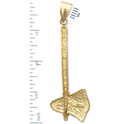 14K Gold Native Indian Tomahawk Pendant