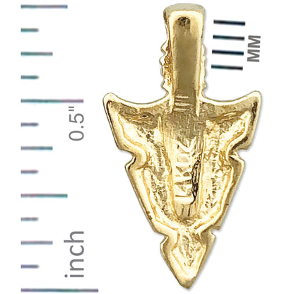 14K Gold Native Indian Arrowhead Charm Slide