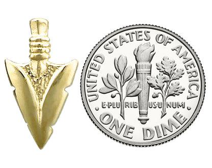 14K Gold Native Indian Arrowhead Charm Slide