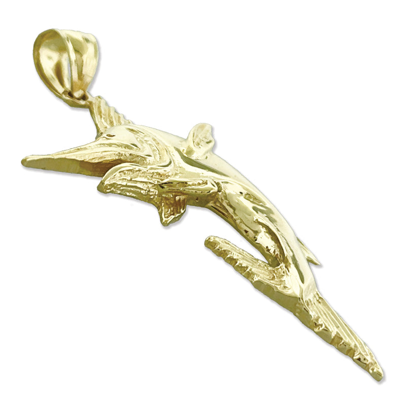 14K Gold Blue Marlin Pendant