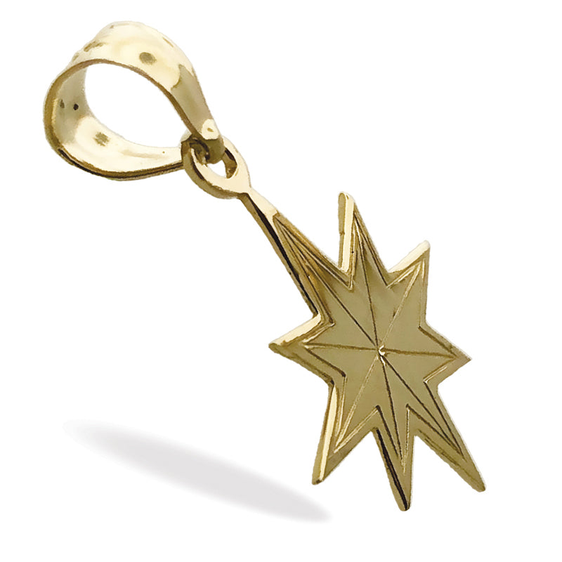 14K Gold Eight Point Star Charm