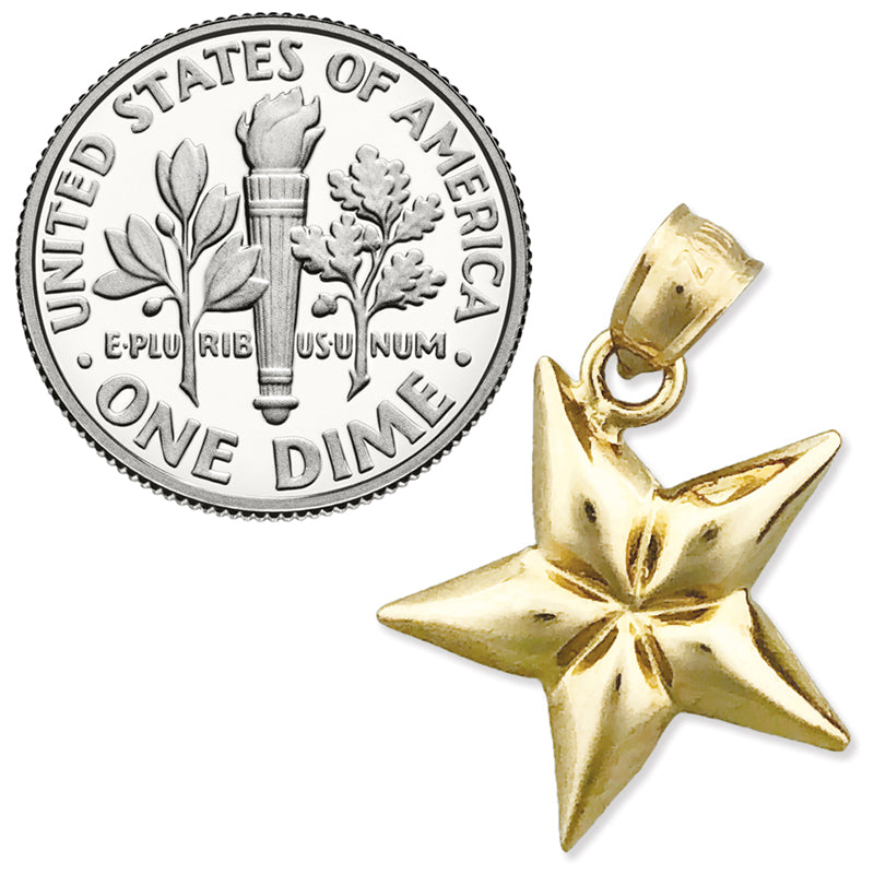 14K Gold Five Point Star Charm