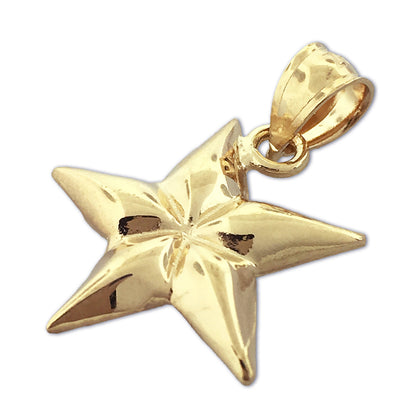 14K Gold Five Point Star Charm