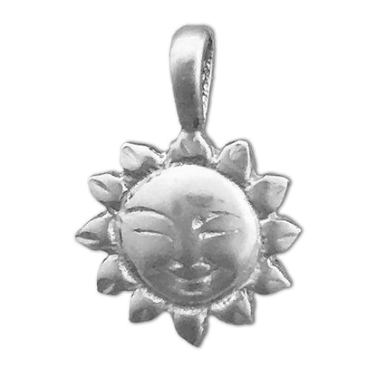 14K Gold Smiley Face Sun Charm Slide