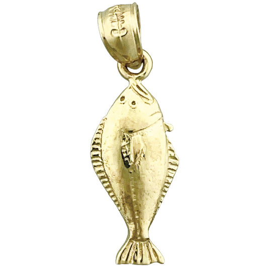 14K Gold Sole Fish Charm