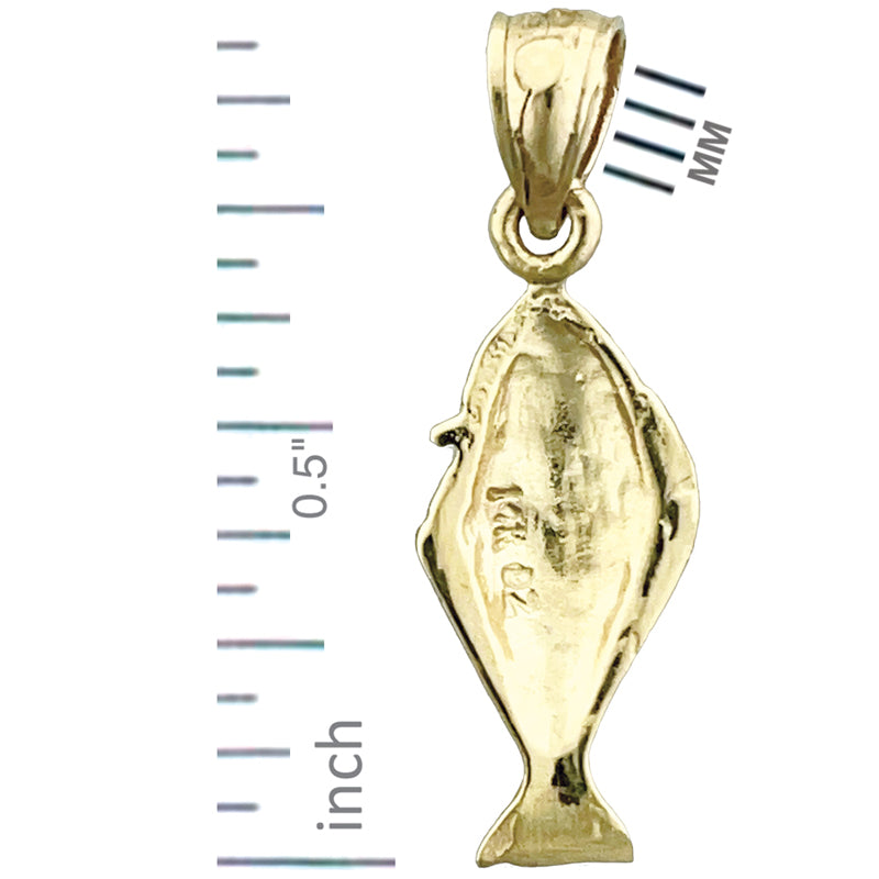 14K Gold Sole Fish Charm