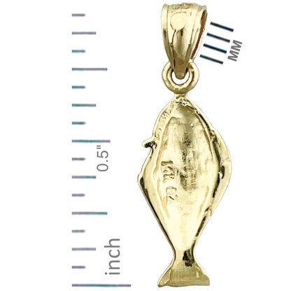 14K Gold Sole Fish Charm