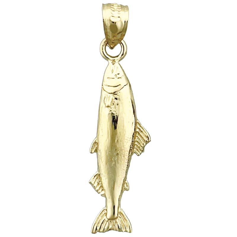14K Gold Salmon Charm