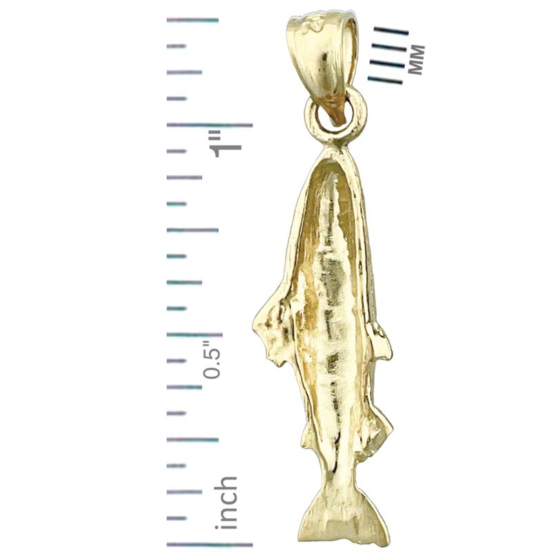 14K Gold Salmon Charm