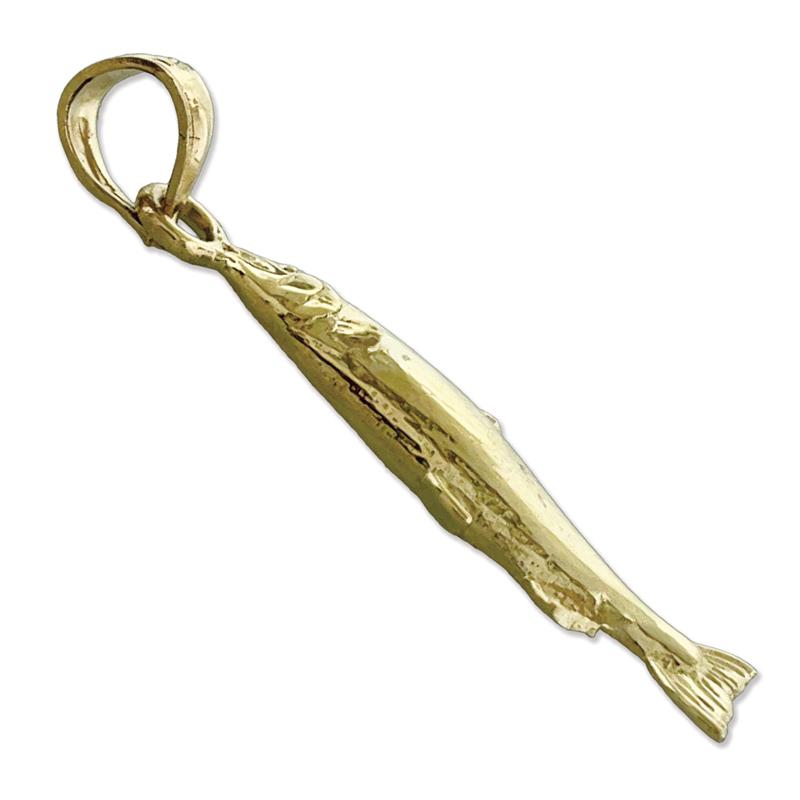 14K Gold Salmon Charm