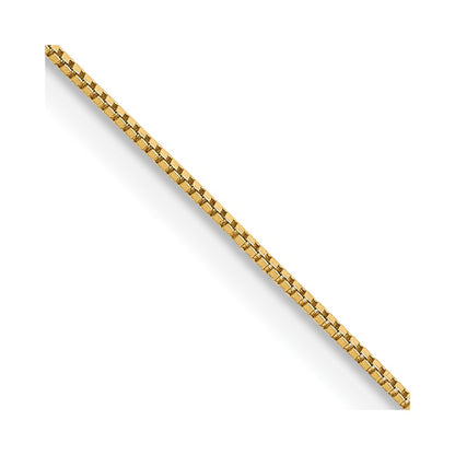 14K Yellow Gold 24 inch Carded .5mm Box Link with Spring Ring Clasp Chain Necklace
