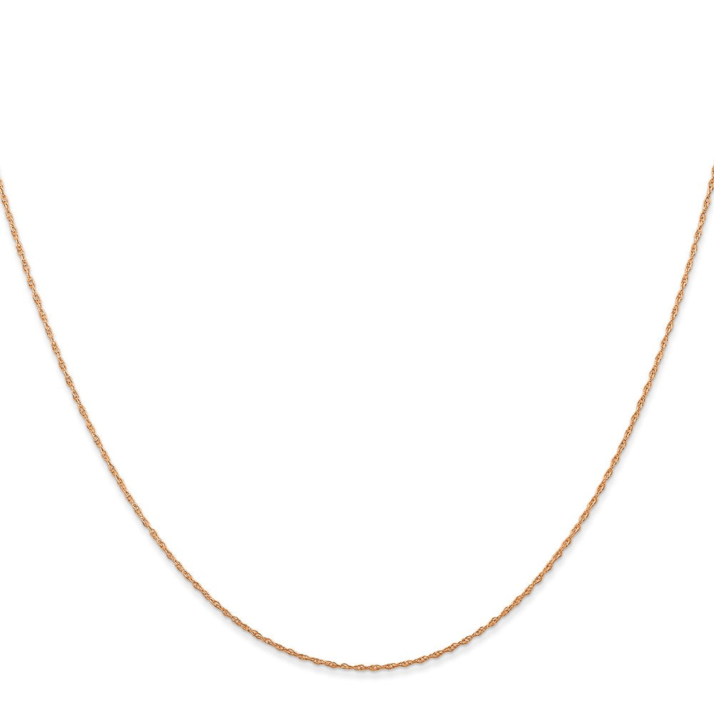 14K Rose Gold 24 inch Carded .5mm Cable Rope with Spring Ring Clasp Chain Necklace