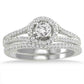 3/4 CT. Halo Diamond Bridal Engagement Ring Set in 10K YELLOW WHITE OR ROSE GOLD