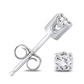 1/4 CARAT TW ROUND SOLITAIRE REAL DIAMOND STUD EARRINGS IN .925 STERLING SILVER