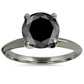 2ct Treated Black Diamond Solitaire Engagement Ring 14K Black Gold