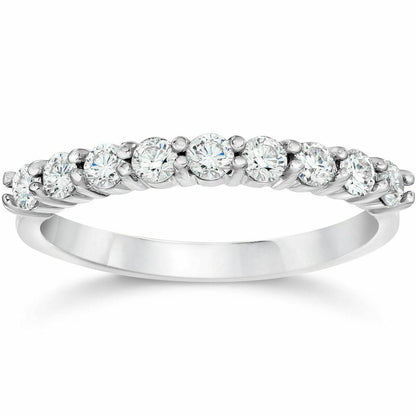 1/2ct Genuine Diamond Ring Half Eternity Anniversary Wedding Band 8K Gold