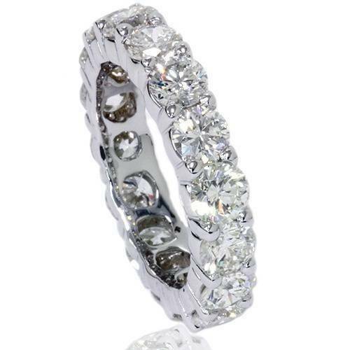 5 Ct. REAL Diamond Eternity Anniversary Womens Wedding Band Ring 14k White Gold