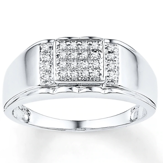 Men's Diamond Ring 1/8 carat tw 14K White Gold