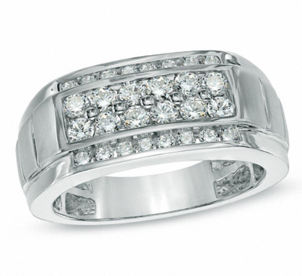 Men's 1 CT. T.W. Diamond Ring in 10K White Gold
