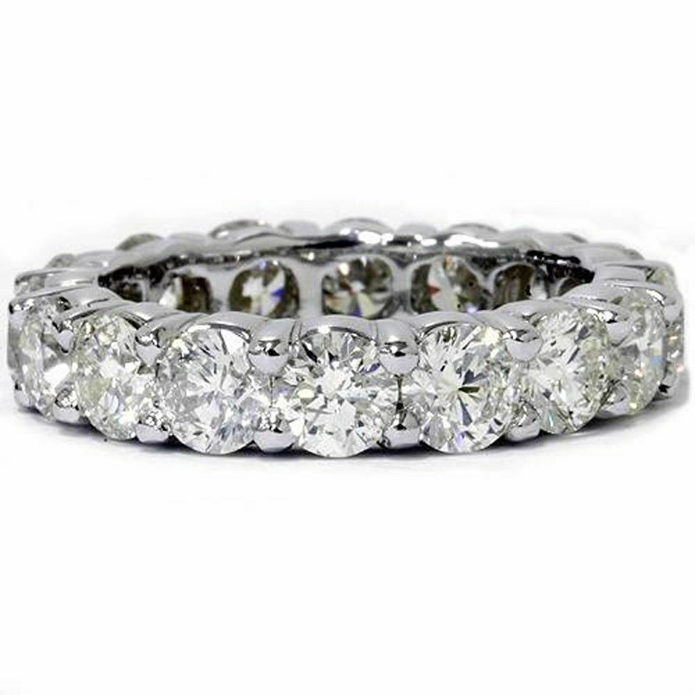 5 Ct. REAL Diamond Eternity Anniversary Womens Wedding Band Ring 14k White Gold