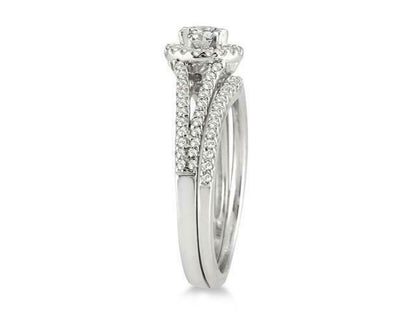 3/4 CT. Halo Diamond Bridal Engagement Ring Set in 10K YELLOW WHITE OR ROSE GOLD