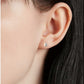 Mini Real Diamonds Disk Stud Earrings in 14k White Yellow or Rose Gold