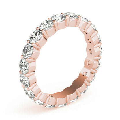 5 Ct. REAL Diamond Eternity Anniversary Womens Wedding Band Ring 14k Rose Gold