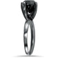2ct Treated Black Diamond Solitaire Engagement Ring 14K Black Gold