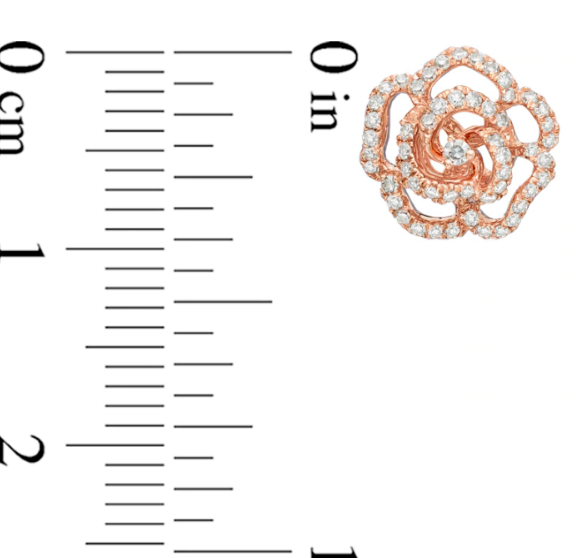 1/3 CT. T.W. Diamond Rose Stud Earrings in 14K Rose Gold
