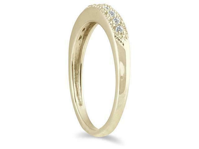 1/10 CARAT TW REAL DIAMOND WEDDING BAND IN 10K YELLOW WHITE OR ROSE GOLD