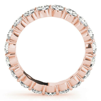 5 Ct. REAL Diamond Eternity Anniversary Womens Wedding Band Ring 14k Rose Gold