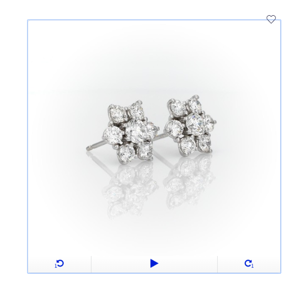 Floral Flower Design Real Diamond Stud Earrings in 14k Gold (1 1/2 ct. tw.)