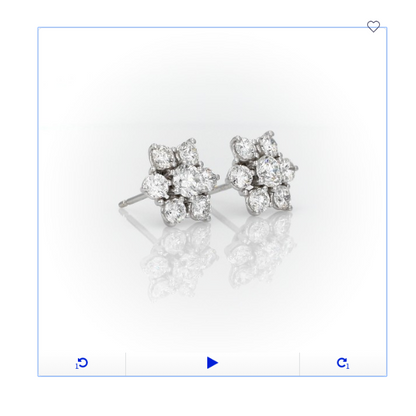 Floral Flower Design Real Diamond Stud Earrings in 14k Gold (1 1/2 ct. tw.)