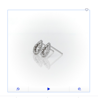 1/4 Ct. Genuine Diamond Open Pear Shape Pavé Stud Earrings in 14K Gold