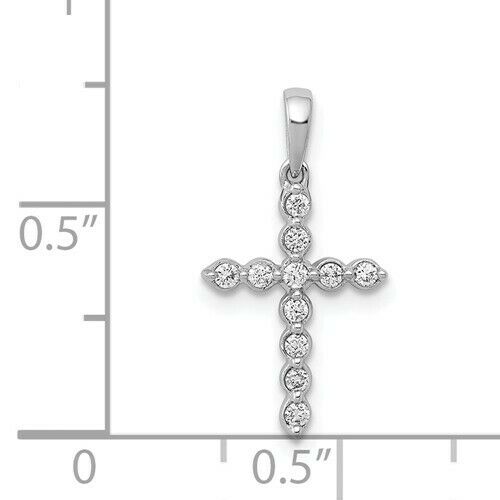 1/10ct 14K Yellow White or Rose Gold Diamond Cross Pendant Religious Jewelry