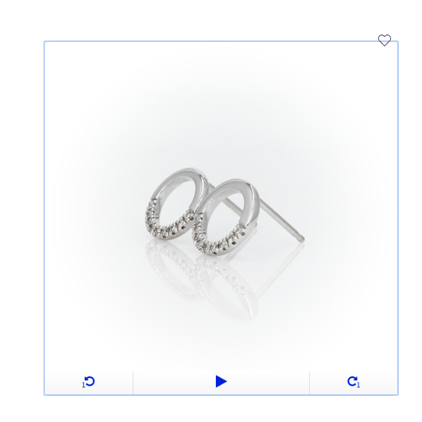 Small Real Diamond Open Circle Earrings in 14k White Gold (1/10 ct. tw.)