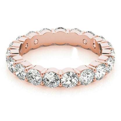 5 Ct. REAL Diamond Eternity Anniversary Womens Wedding Band Ring 14k Rose Gold
