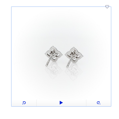 1/4Ct Petite REAL Diamond Floral Stud Earrings in 14k White Yellow or Rose Gold