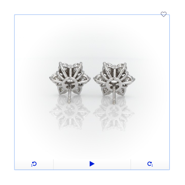 Floral Flower Design Real Diamond Stud Earrings in 14k Gold (1 1/2 ct. tw.)