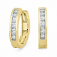 1/10 CT. Diamond Huggie Hoop Earrings in SOLID 14K White Yellow or Rose Gold