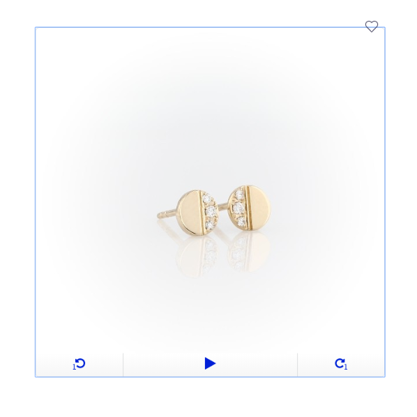 Mini Real Diamonds Disk Stud Earrings in 14k White Yellow or Rose Gold