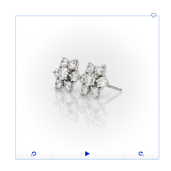 Floral Flower Design Real Diamond Stud Earrings in 14k Gold (1 1/2 ct. tw.)