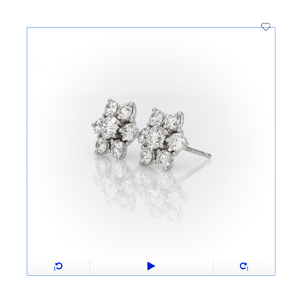 Floral Flower Design Real Diamond Stud Earrings in 14k Gold (1 1/2 ct. tw.)