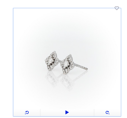 1/4Ct Petite REAL Diamond Floral Stud Earrings in 14k White Yellow or Rose Gold