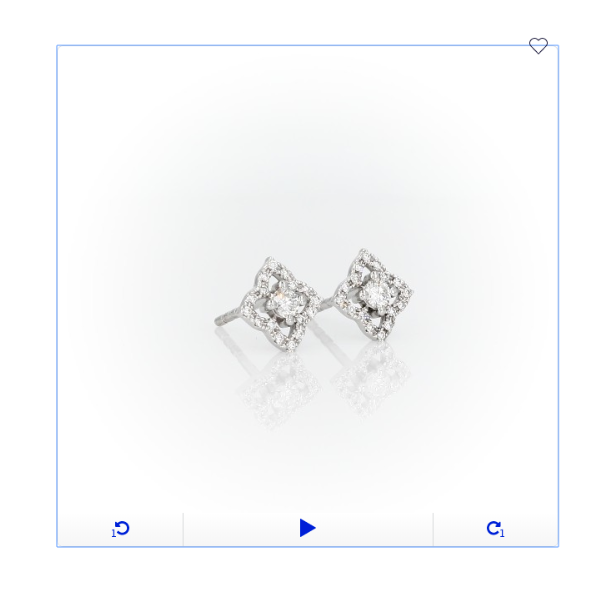 1/4Ct Petite REAL Diamond Floral Stud Earrings in 14k White Yellow or Rose Gold